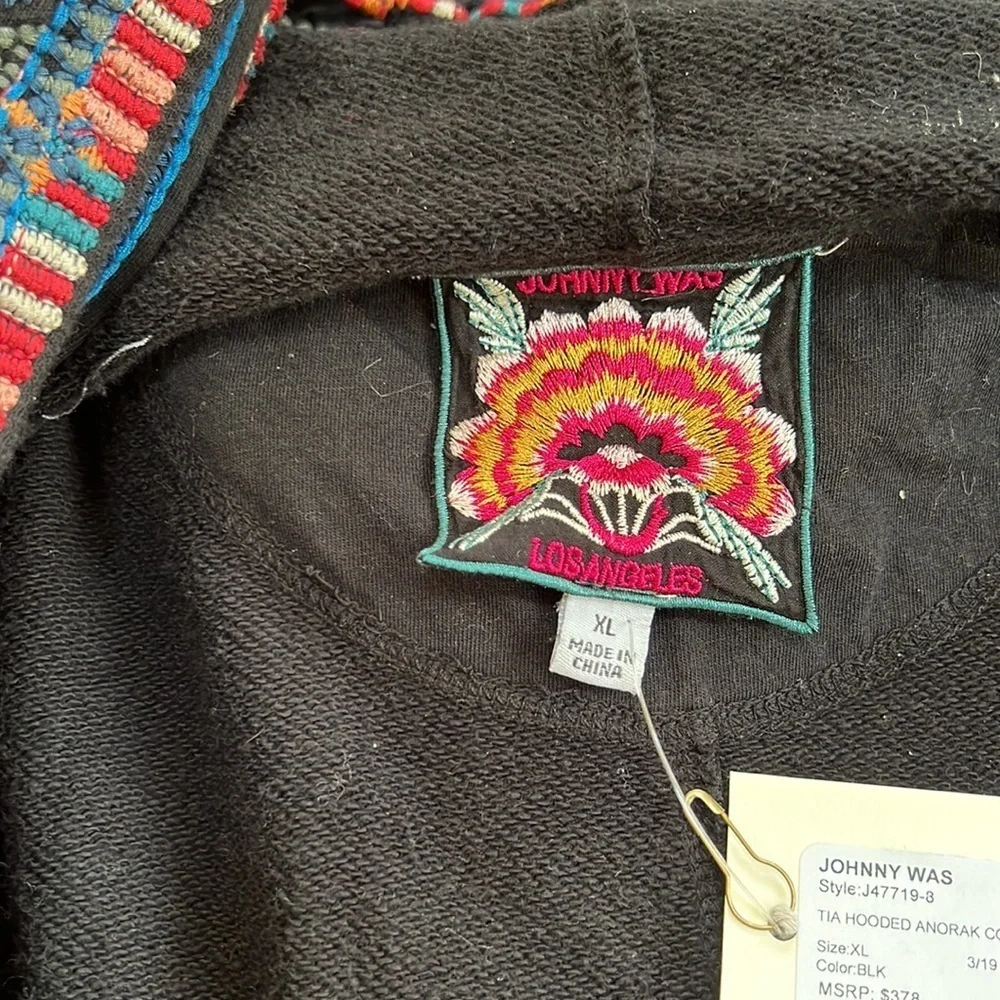 NWT! Johnny Was XL Tia embroidered hooded anorak coat.